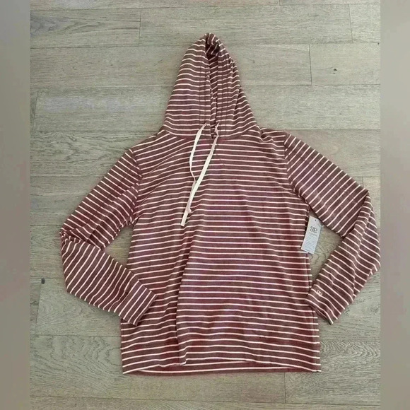 Albion Men’s Striped Hoodie Terracotta Medium $88 - Picture 1 of 6